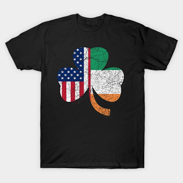 St. Patrick's Day Irish American Flag Shamrock T-Shirt by nakos